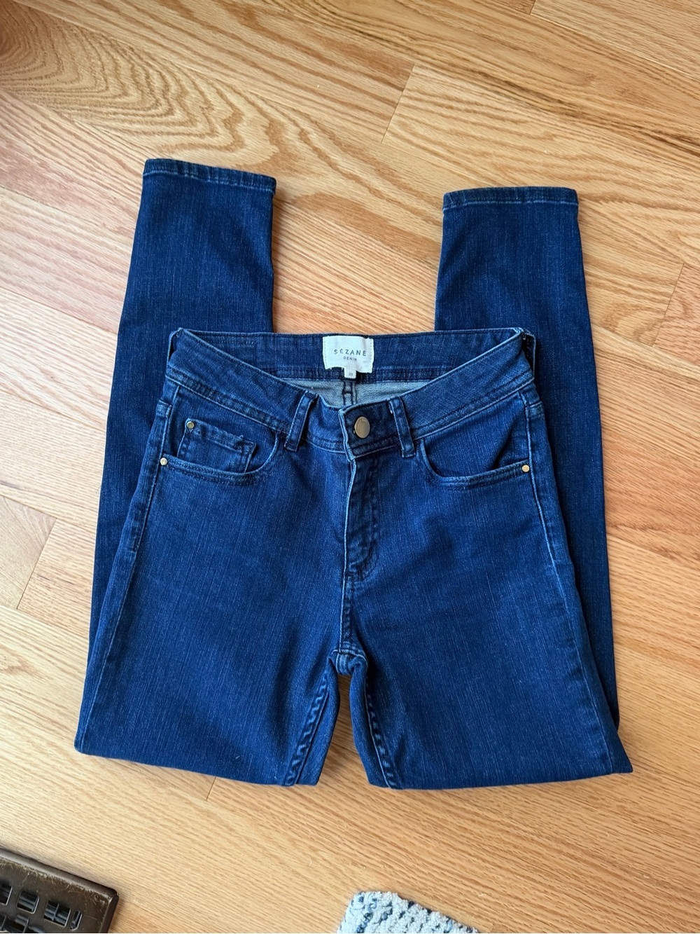 Sézane Denim Dark Wash Skinny Jeans Size 25 Stretch High Rise French Girl